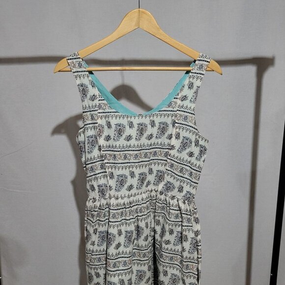 Levi's mini dress sleeveless white flowers boho beach sundress coastal summer - Picture 2 of 16